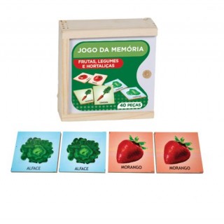 Frutas, Legumes e Hortaliças, 40 peças, jogo da memoria,  brinquedos educativos, criativos, Mdf, 3+